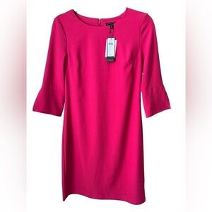 Banana Republic Ponte Flutter Sleeve Bright Pink Sheath Dress In Size 0